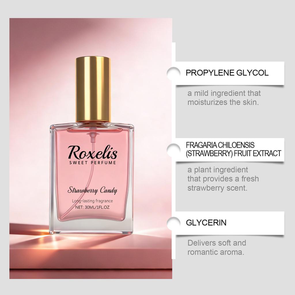 Strawberry Candy Sweet Fragrance Fresh Fruity Scent Sweet Girl Vibe Daily Date Commute Portable Perfume Natural Floral less