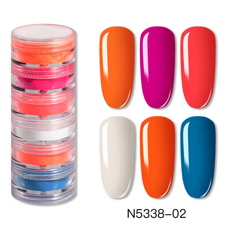 ROSALIND Acrylic Nail Powder 6g Neon Powder Integrate 6 Colors In 1 Bright For Nail Art Design LED/UV Lamp