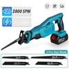 1500W 388VF Wood Metal Cutting Tool For 18V Battery Electric Cordless Reciprocating Saw with 4 Blades Saber Saw