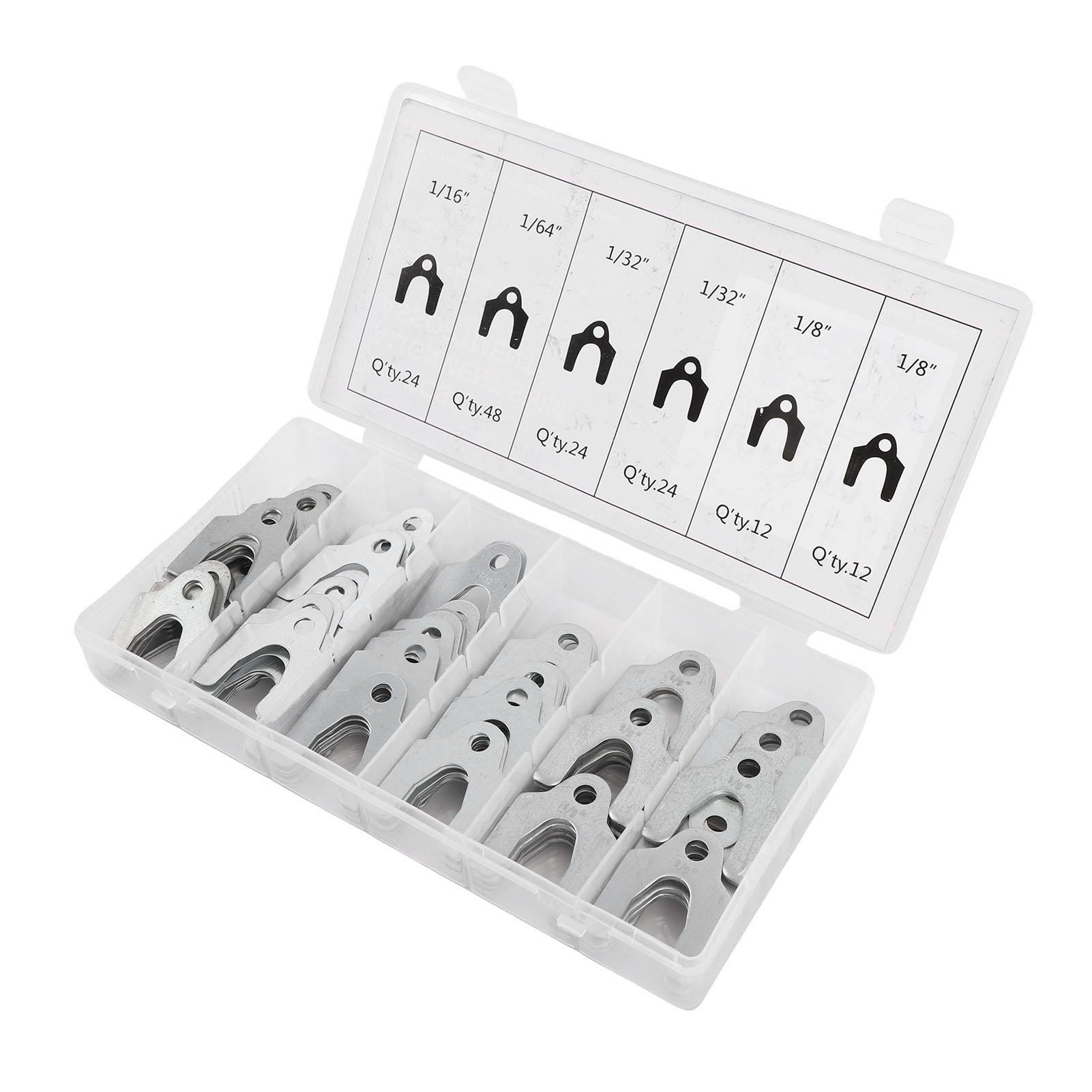 

144 шт. Самовыравнивающиеся кузовные прокладки 1/16 дюйма 1/64 дюйма 1/32 дюйма 1/8 дюйма Набор прокладок для выравнивания автомобиля с ящиком для хранения