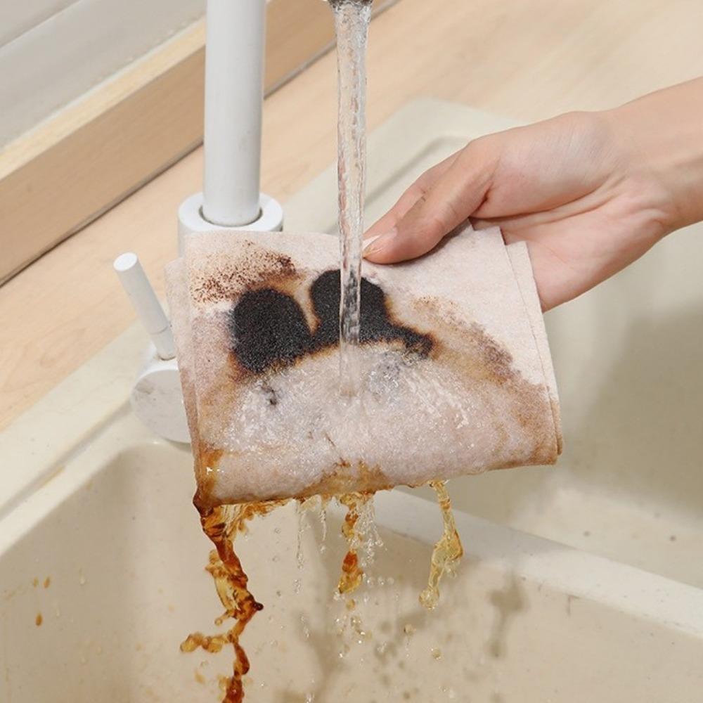 5Bag Absorbent Loofah Plant Fiber Rag Oil Absorbing Microfiber Cleaning Cloth Kitchen Rag  Kitchen