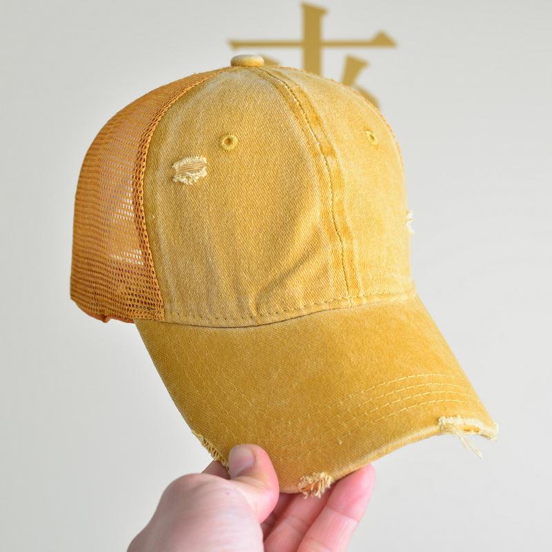 Neue Unisex Retro Uni Baseballkappen Gebrochener Stil Atmungsaktiv Sonnenschutz Lässig Trucker Caps Vielseitig Einfach Mode Netz