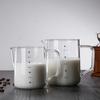 New Transparent Glass Latte Cup, Coffee Sharing Pot, with Scale Logo, Kitchen Measuring Cup with Pointed Mouth