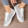TUINANLE Damen Plateauschuhe Strass Dicksohlen Rosa Designer Schuhe Glänzende Kristall Sneakers Trend Casual Sneakers