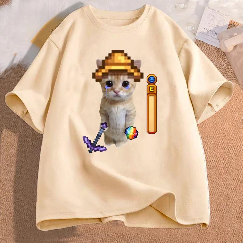 Stardew Valley El Gato T Shirt Mens Clothes Streetwear High Quality Short Sleeve Game Graphic T Shirts Streetwear Tees