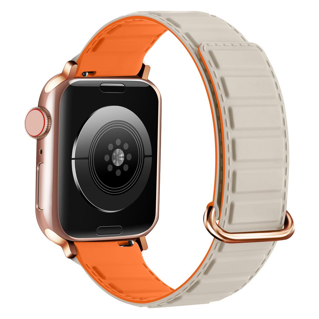 Silicone Strap for Apple Watch Ultra 3 2 1 49mm/Series 11 10 46mm/9 8 7 45mm/SE3 SE2 SE 6 5 4 44mm/3 2 1 42mm Magnetic Buckle Watch Band