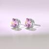Brincos Cor S Brincos de Tarraxa Mulheres Nupcial Noiva Senhoras Alto Padrão 10 * 10Mm Rosa Diamante de Alto Carbono Brincos Joias Stud de Luxo