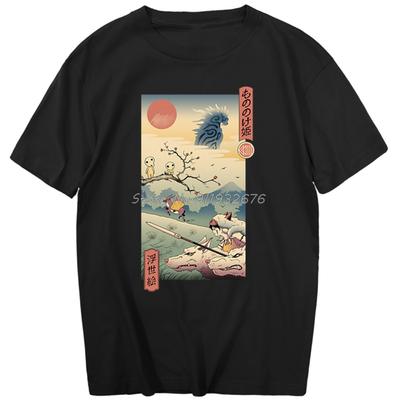 Wolf Princess Ukiyo TShirt Unisex Summer Casual Unisex Clothing Retro Short Sleeve T Shirts Pattern Vintage Tops Anime Sportswear
