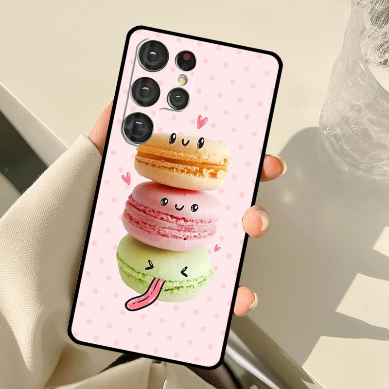 Custodia per Dessert Torta Macaron Per Samsung Galaxy S25 S24 S23 S22 S21 S20 Ultra S9 S10 Plus S21 FE S25 FE Cover Posteriore