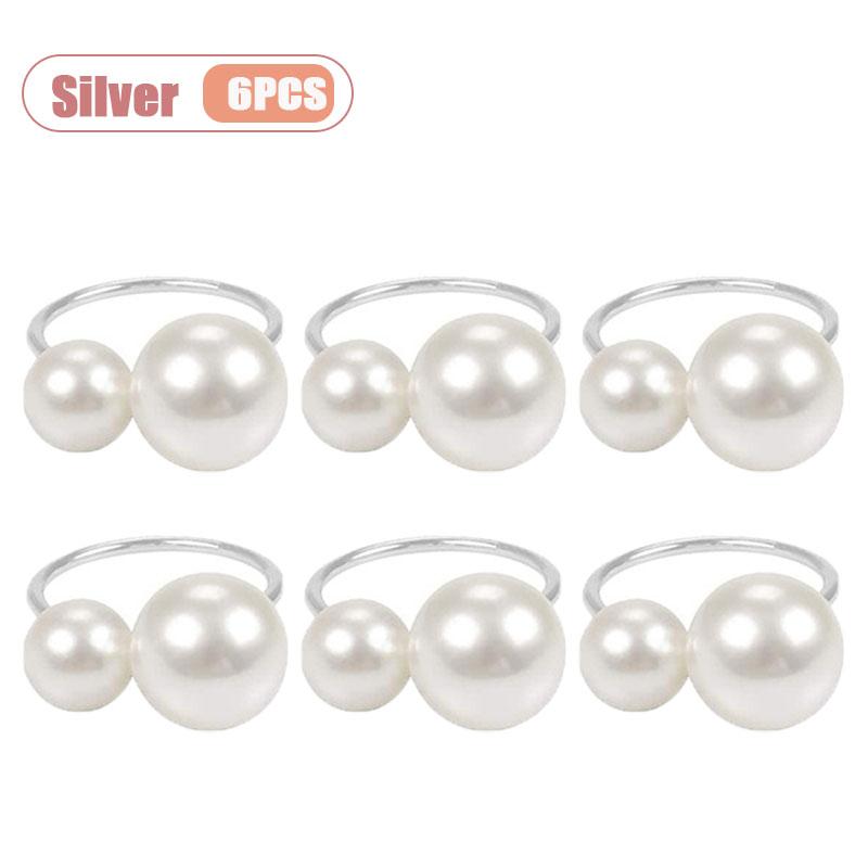 1-24PCS Durable Pearl Plastic Napkin Ring Elegant Design for Wedding Christmas Formal Dinner and Party Table Decorations