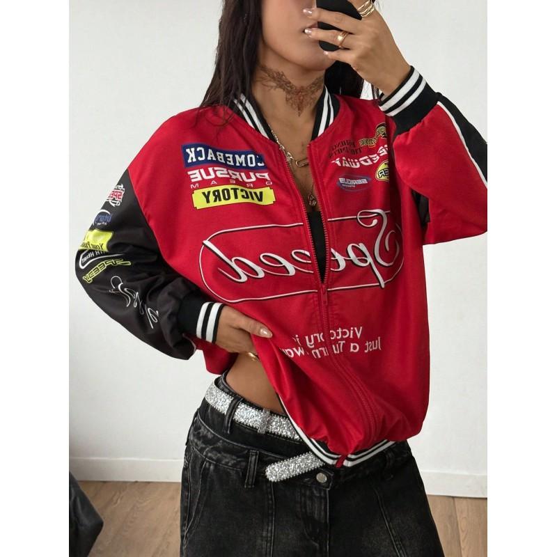 Womens Casual Long Sleeve Baseball Jacket Hoodie Streetwear Oversized Top 2026