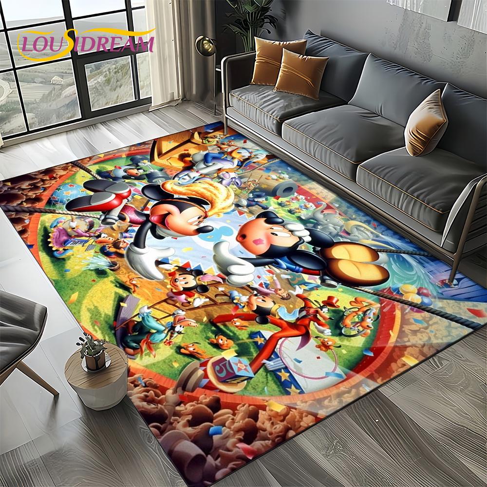 Mickey Minnie Mouse Donald Duck Cartoon Carpet Rug for Bedroom Living Room Home Sofa Decoration,kids Large Decor Floor Mat Gift