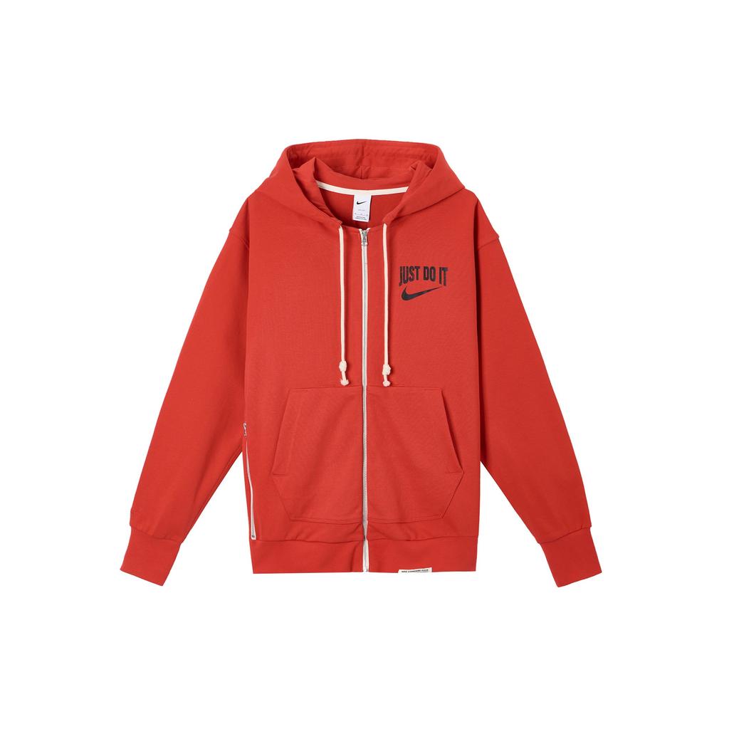 Nike Hooded Drawstring Logo Print Sports Jacket Men Jackets Red DV9449-657