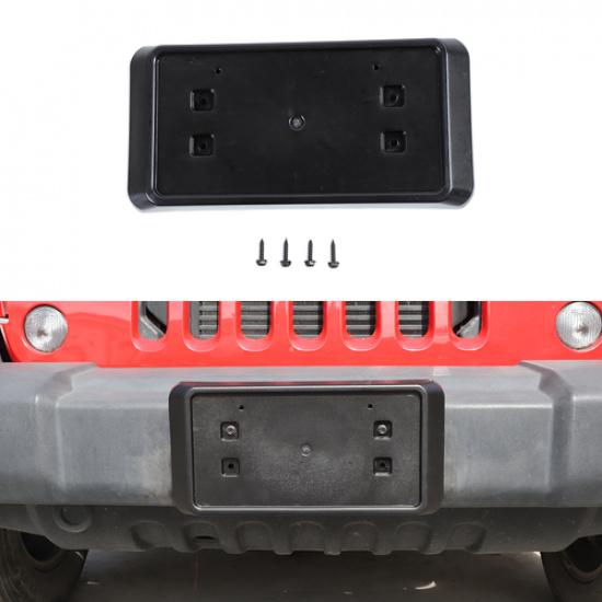 Exterior Front Licence Plate Mounting Bracket Holder For Jeep Wrangler JK 13-17