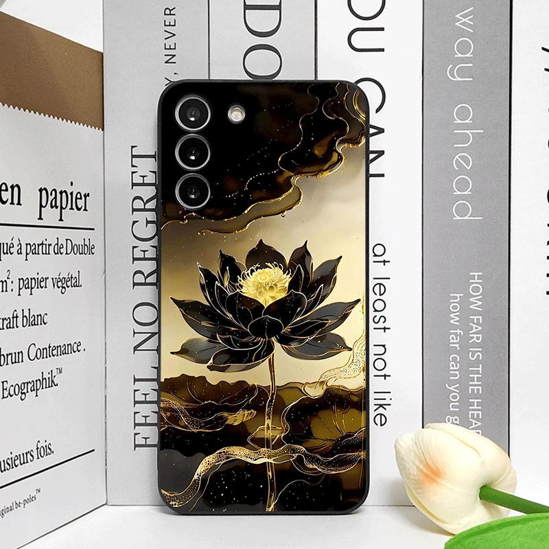 Luxury Lotus Flower Pattern Phone Case for Samsung Galaxy A56 A14 A55 A16 A54 A36 A53 A52 A51 A50 A22 5G Soft Cover Floral Shell