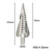 Step Drill Bit 4-32mm HSS Step Cone Drill Spiral Groove Wood Metal Hole Cutter Core Drilling Tools