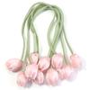 5pcs Tulip Bow Flowers Sweet Artificial Flowers For DIY Wedding Party Christmas Clothing Headwear Gifts Decoration Accessories