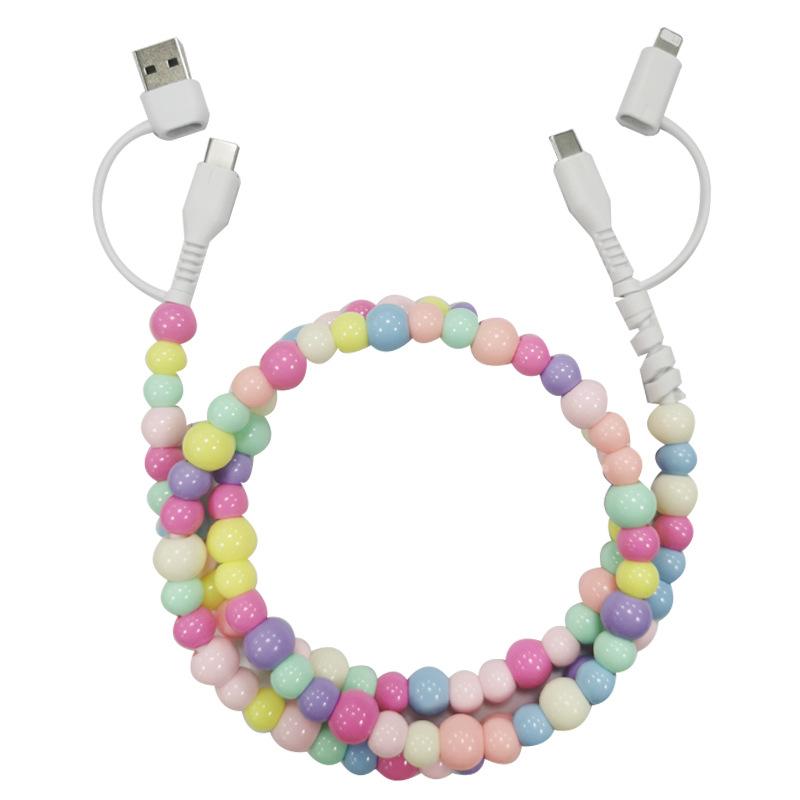 

Usb C Beaded Cable Fast Charging Multifunctional Charger Cable Type C Beaded Charger High-Quality Cable Stars Beads Charging For разноцветный
