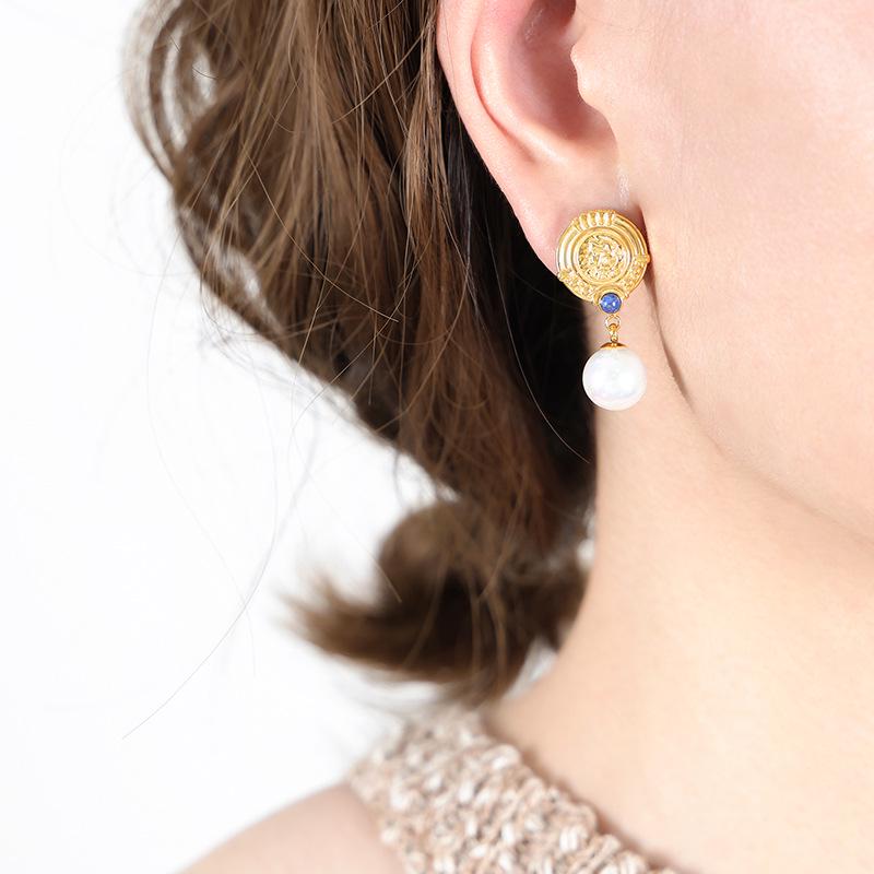 French Retro Luxury Freshwater Pearl Tassel Earrings for Women