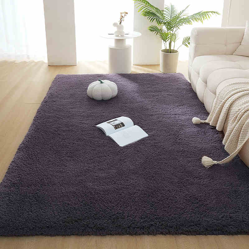 

Товстий Плюшевий Килим Вітальня Пухнастий Теплий Оксамитовий Килим Для Спальні Однотонний Килимок Для Підлоги Нековзкий Прати 50x160cm сірий/фіолетовий