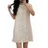 Women's Summer Retro Polka Dot Sleeveless Dress with Round Neck and Back Cutout