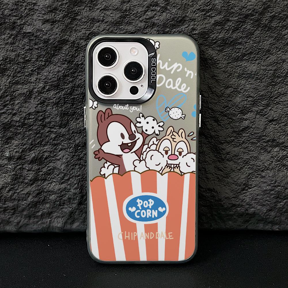 Cartoon Squirrels Chips Dales Phone Case for iPhone 17 Air 16 16e 15 14 Plus 13 12 11 Pro Max X Xs XR 8 Colorful Silver Cover