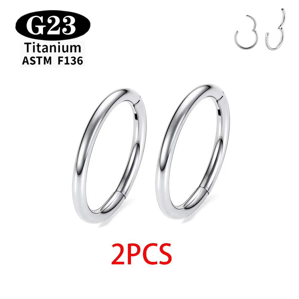 1/2 Stück ASTM F136 G23 Titan Nasenring Damen Creolen Piercing Körperschmuck Scharnier Clicker Offener Membran Nasenring