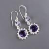 Natural Iolite Gemstone 925 Sterling Silver Jewelry Handmade Hook Earrings 1.80" EE-13-2