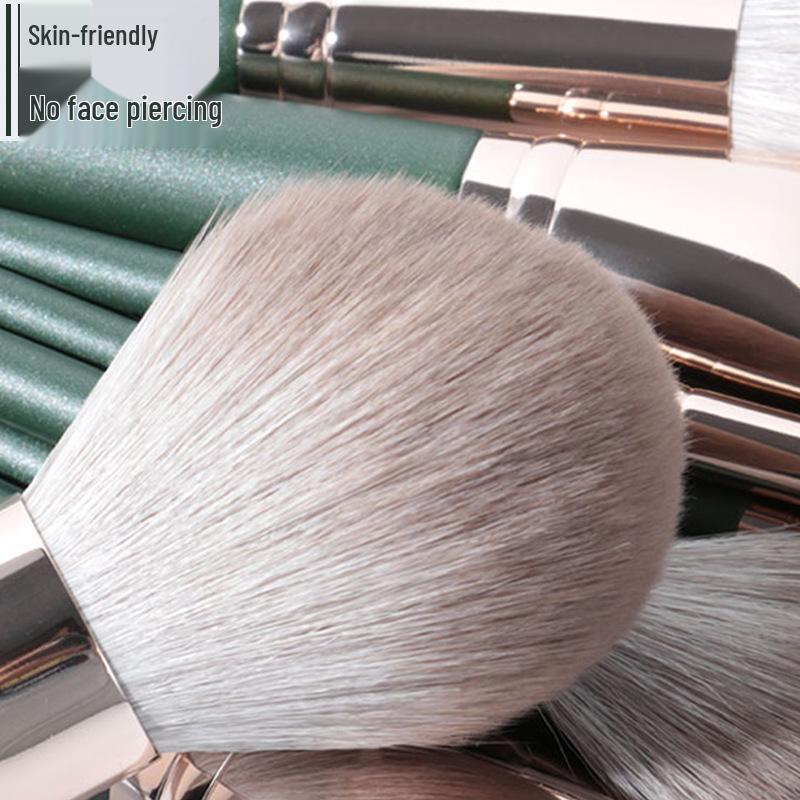 Green Cloud 14-Piece Soft Bristle Makeup Brush Set for Beginners – Eyeshadow & Powder Brush