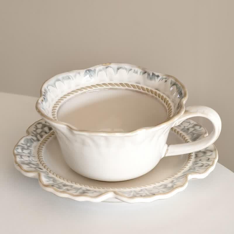 Exquisite Vintage Ceramic Coffee Cup & Saucer Set