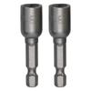 2PCS 6-13mm Impact Socket Magnetic Nut Screwdriver 1/4in Hex Shank Electric Drill Bit For Power Drills Cordless Magnetic Drivers