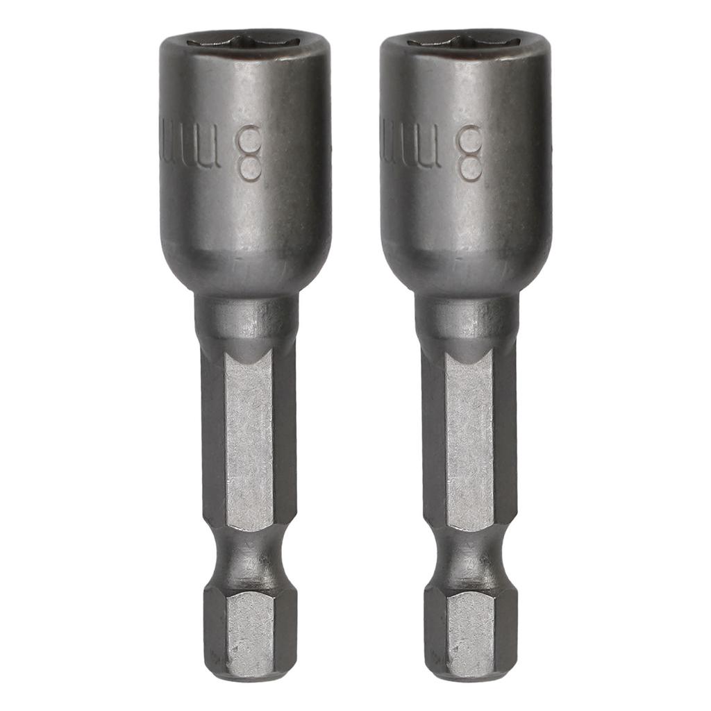 2PCS 6-13mm Impact Socket Magnetic Nut Screwdriver 1/4in Hex Shank Electric Drill Bit For Power Drills Cordless Magnetic Drivers
