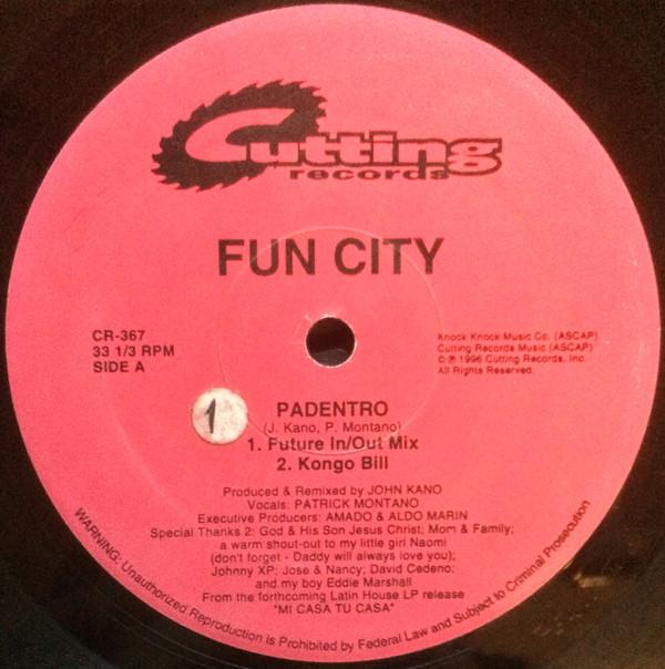 12inch Record FUN CITY - Padentro CR367 Cutting Records 1996 US Dance & Electronica Used