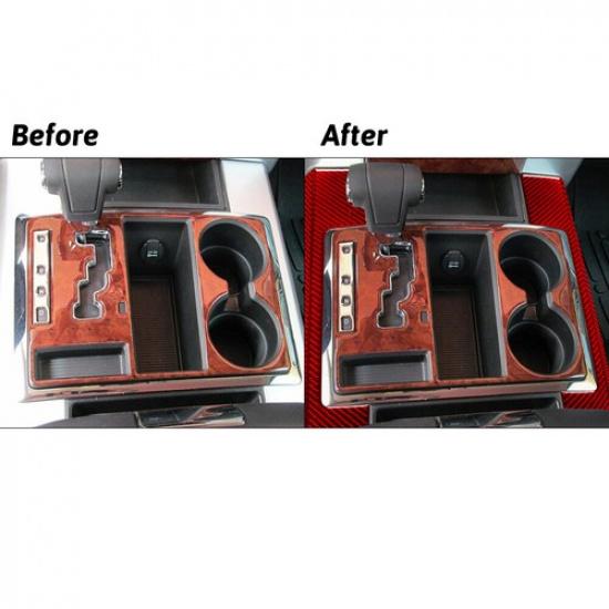 For RAM 1500 Red Carbon Fiber Interior Transmission Console Side Cover Trim