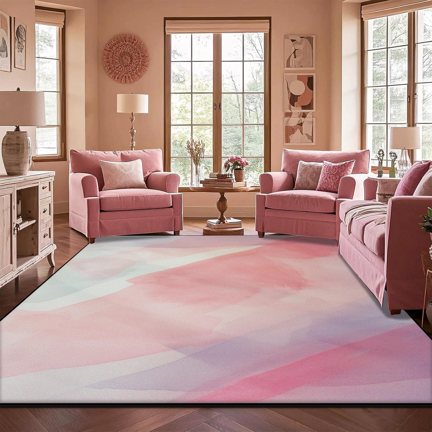 

Modern Carpet Pink Abstract Lounge Rug Non-slip Bedroom Washable Coffee Tables Mat Large Rugs for Living Room Mats Alfombra 50x80cm