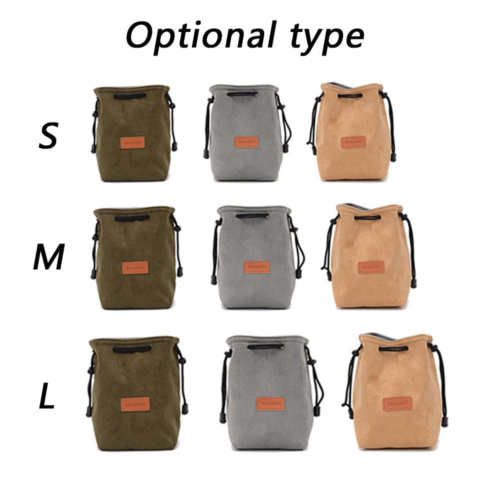 DSLR Camera Bag Camera Bag Portable Camera Cover Micro Singles Protective Sleeve Suede Camera Bag black L
