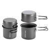2 Stück Camping Kochgeschirr Topf mit Griff Reise Geschirr Topf Aluminiumlegierung Picknick Hitze Kocher für Trekking Wandern
