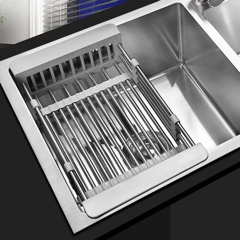 Stainless Steel Kitchen Sink Draining Basket for Fruit, Vegetable, and Dish Storage