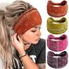 Cashew Print Headbands for Women Wide Boho Turban Headwrap Cotton Knot Elastic Hairbands Bandeau Sport Workout Hair Accessories