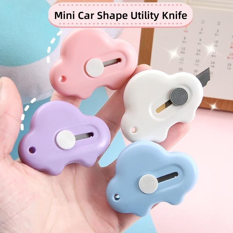 Cute Mini Car Shape Utility Knife Portable Paper Knife Retractable Knife for Unpacking Courier Box Opener