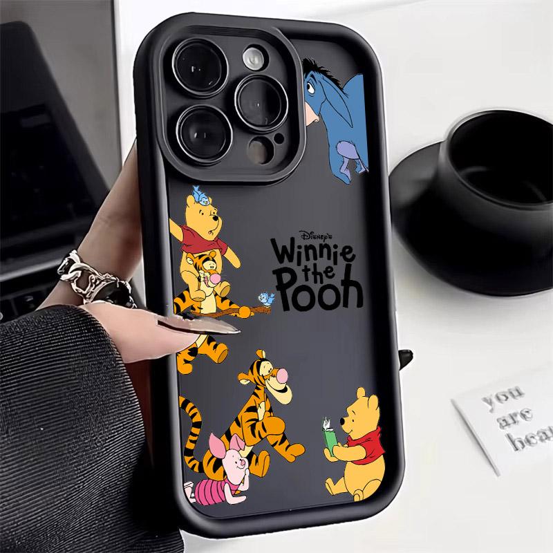 Winnie Piglet Tigger Cartoon Phone Case For iPhone 17E 11 12 13 14 15 16 17 Pro Max Fundas 17 Air Plus 16e 13 Mini Silicon Cover