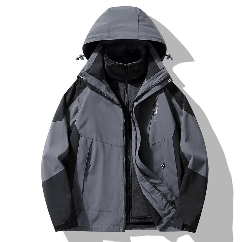 Unisex 3-in-1 Waterproof Windproof Outdoor Jacket With Fleece Liner Hiking Climbing Skiing Small Stature