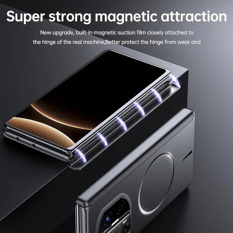 Case For Huawei Mate X7 X6 Magsafe Electroplated Frosted Magnetic Hard PC Cover For Mate X7 X6 X5 Shockproof Hinge Phone Shell
