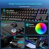 Wired RGB Mechanical Keyboard with Blue Switches, 104 Keys - Perfect for Gaming & Office Use