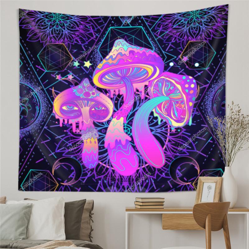 Dreamy Mushroom Tapestry Psychedelic Tapestry Bohemian Hippie Wall Tapestries For Kids Girl Bedroom Living Room Office Decor