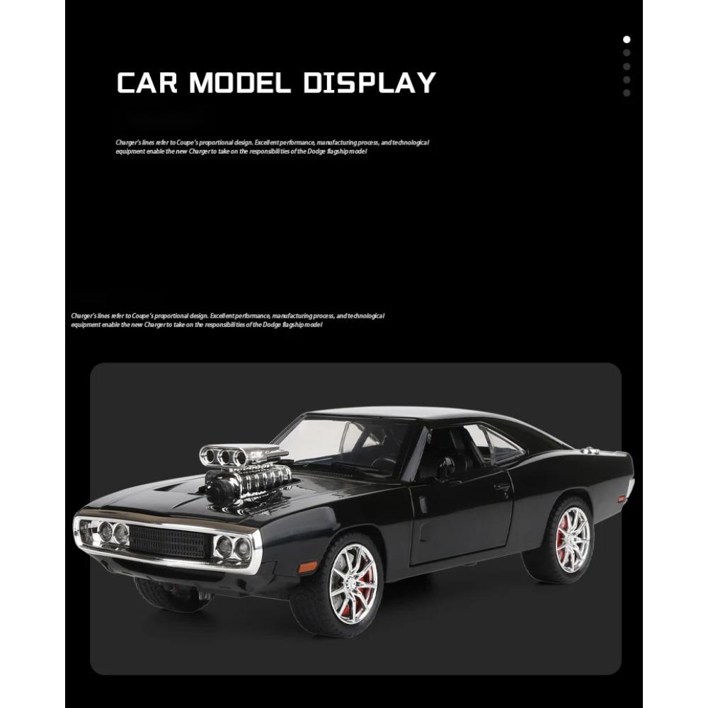 1/24 Dodge Charger 1970 Mașinuță din Aliaj Diecasts & Vehicule Jucărie Model Mașină Sunet și Lumină Jucării Mașinuțe pentru Copii Cadouri