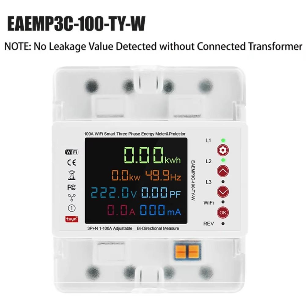 Smart WiFi Meter Three-phase Energy Meter Adjustable Overcurrent Limit