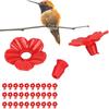30 Sets Hummingbird Feeder Replacement Flowers, Realistic Designed Hummingbird Flowers, Plastic Hummingbird Feeder Parts, Bee Proof Hummingbird