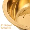 2 Stück Edelstahl Waschbecken Schüssel Verdickt Gold Finish Mehrzweck Metall Rührschüssel für Salat Zubereitung Obst Waschen Gemüse
