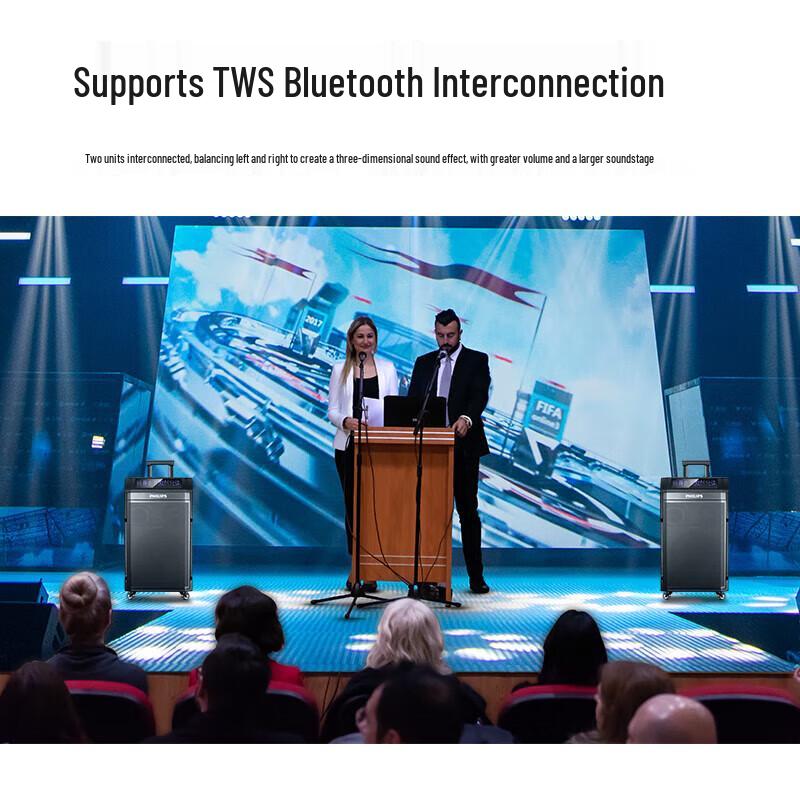 Philips SD190 12-inch Portable Bluetooth Karaoke Trolley Speaker